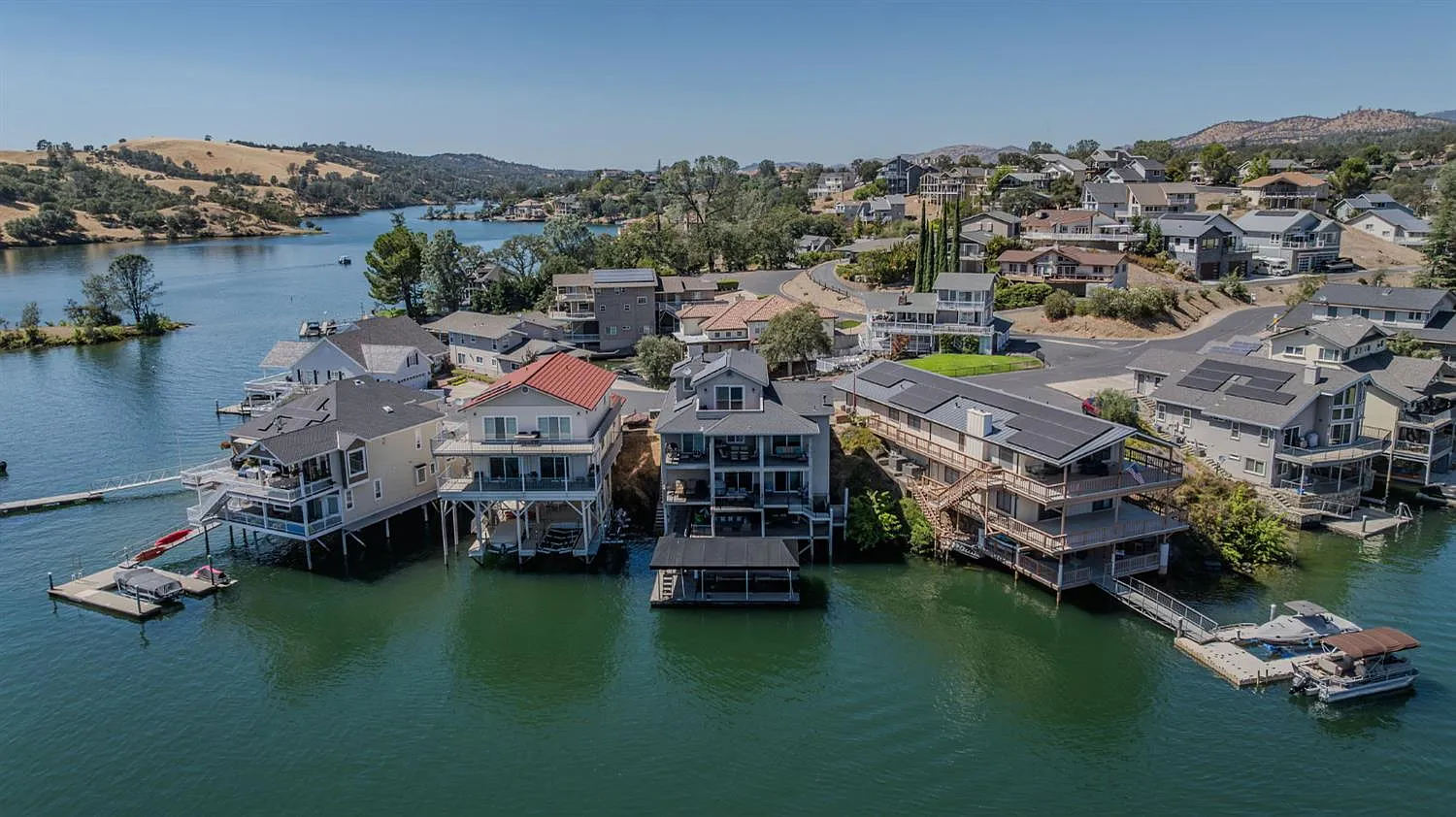 A Boat Dock, Lift, and Two Jet Ski Ports on Lake Tulloch