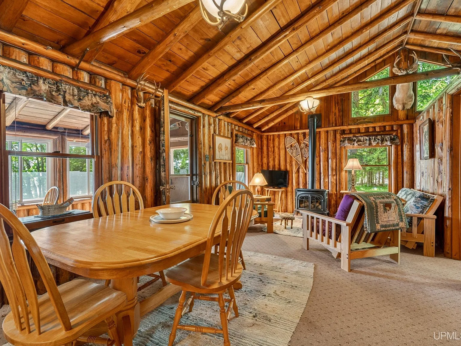 Log Cabin with 400 Feet of Frontage on South Manistique Lake