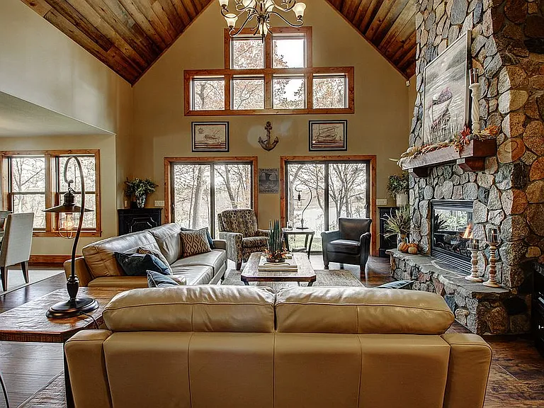 A Stone Fireplace and 600 Feet of Sibley Lake Shoreline