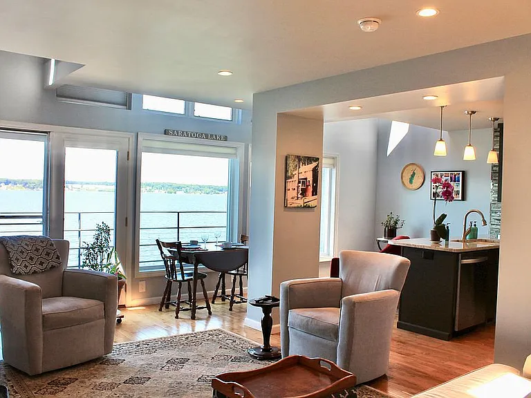 An Architect-Designed Retreat on 125 Feet of Saratoga Lake