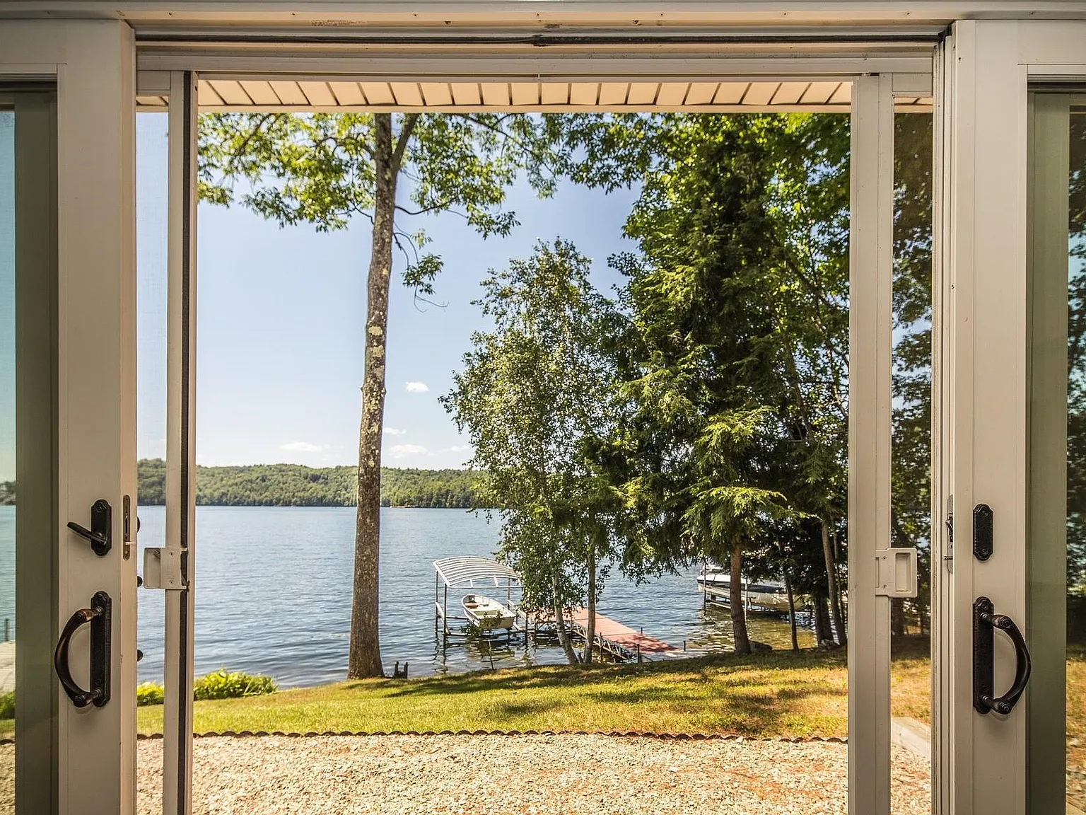 Walls of Glass and Two Docks on Lake Bomoseen